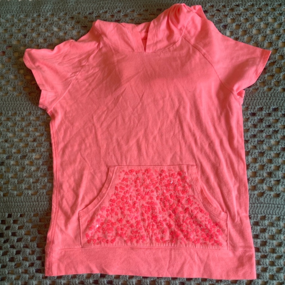 Old Navy Pink T-Shirt With Sequins and Hoodie